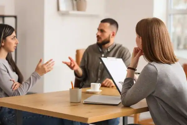Image of couple access free mediation using family mediation voucher scheme Ware